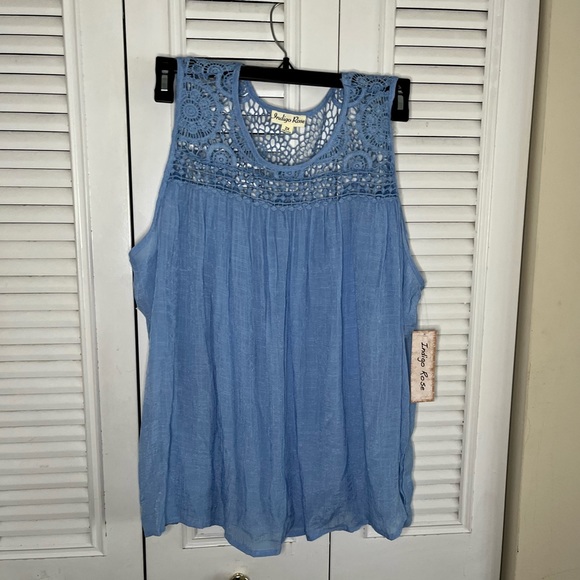 Pretty Blue sleeveless top size 2x - Picture 8 of 10